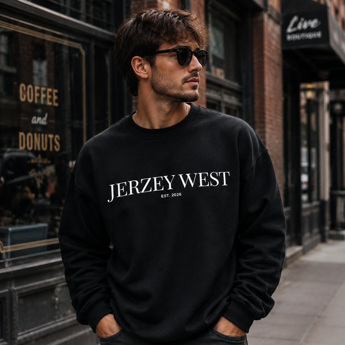 Jerzey West Graphic Crewneck - Black