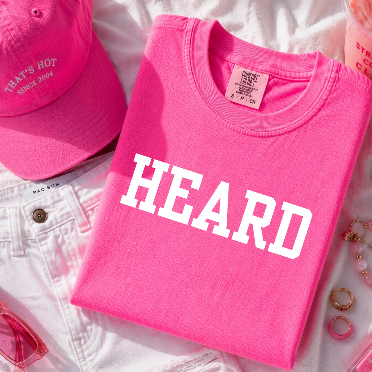 HEARD Graphic Tee - Neon Pink (Pre Order Item)