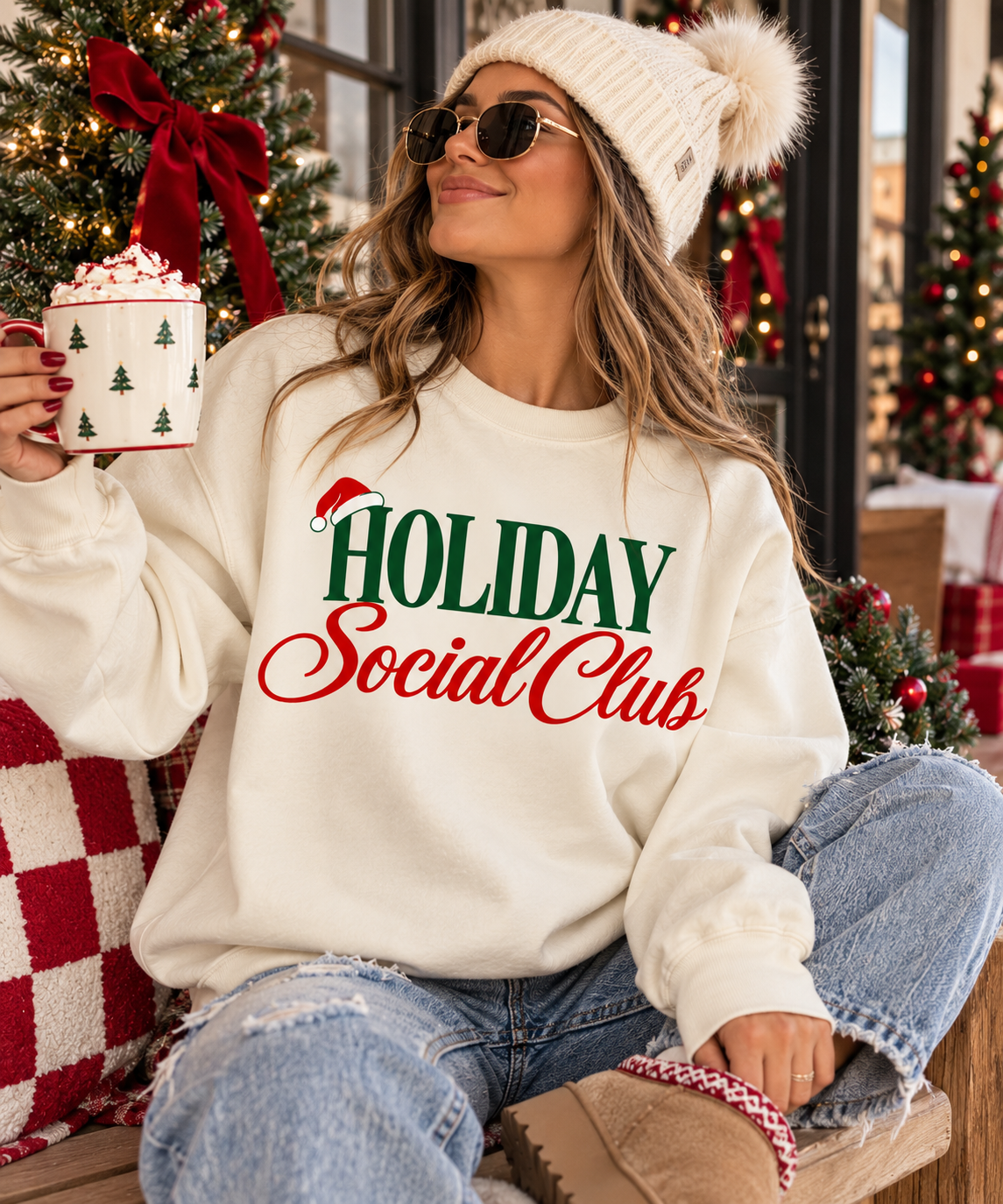 Holiday Social Club Graphic Crewneck
