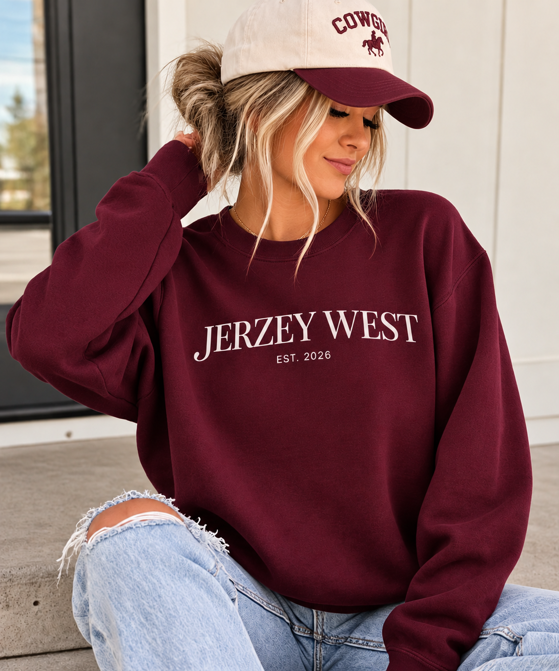 Jerzey West Heritage Collection Graphic Crewneck - Maroon