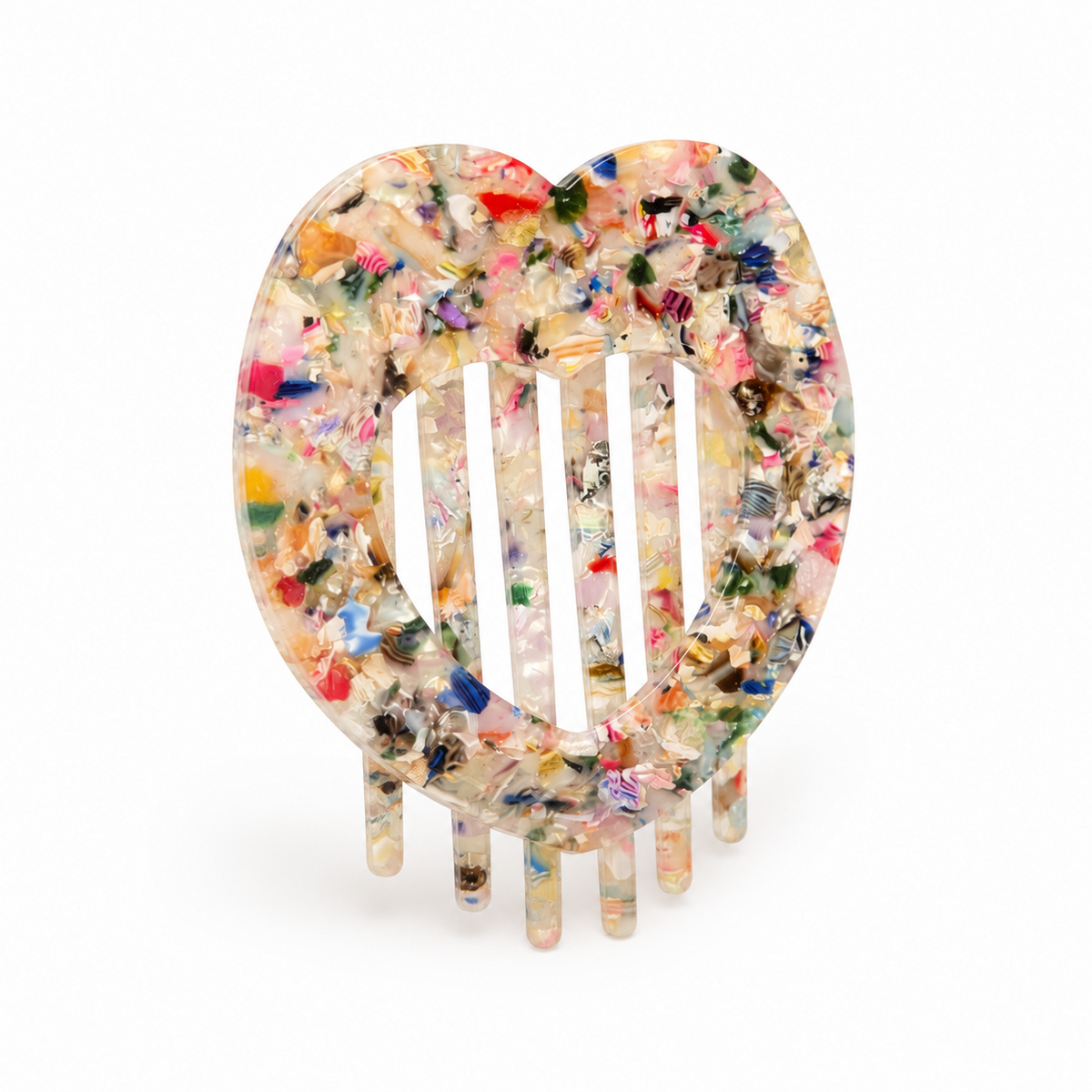 Confetti Heart XXL Flat Hair Claw Clip
