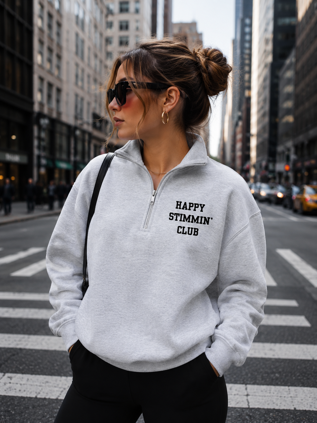 HAPPY STIMMIN' CLUB Graphic Quarter Zip Pullover (PRE-ORDER Item)