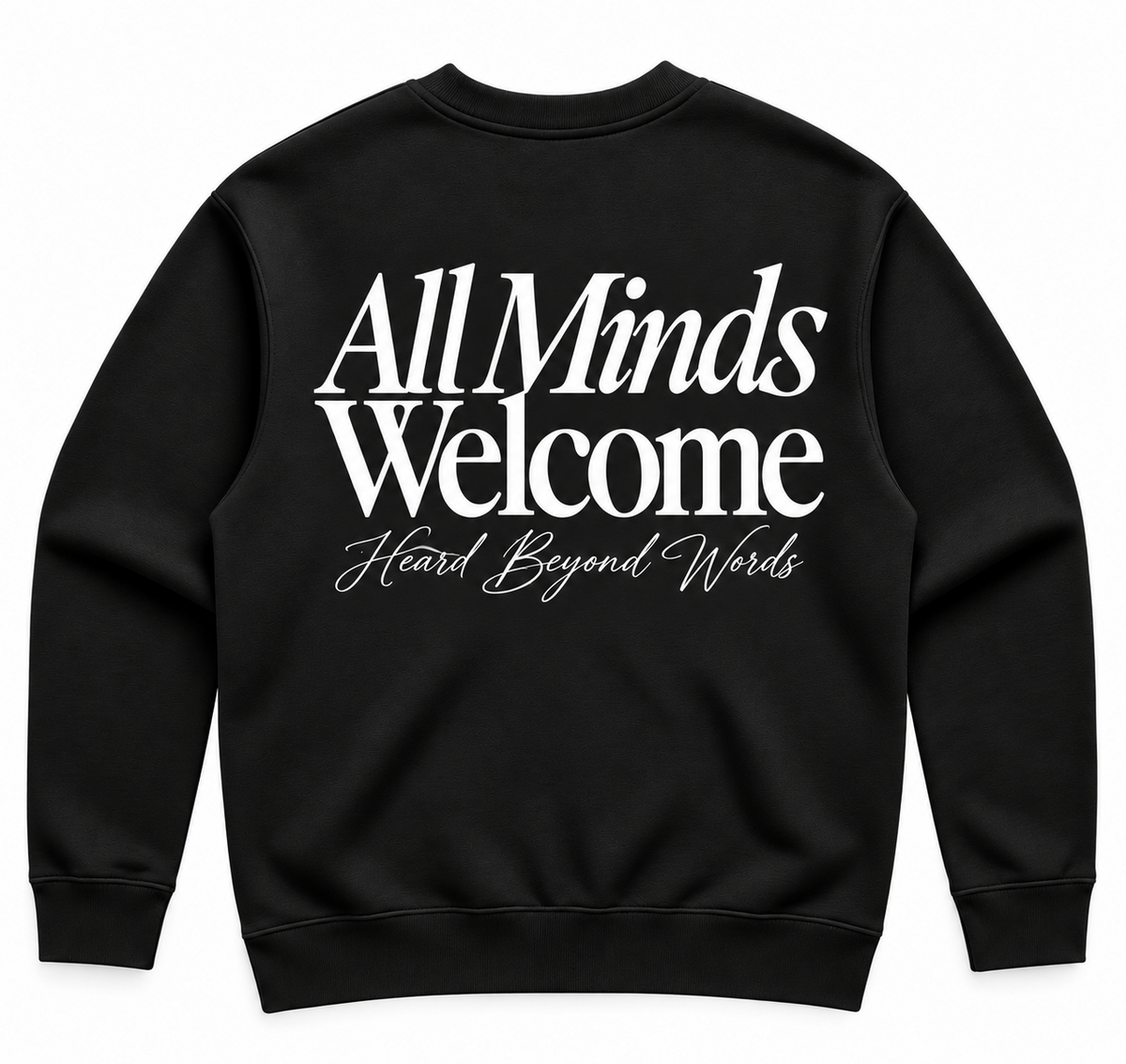 All Minds Welcome Graphic Crewneck - Black