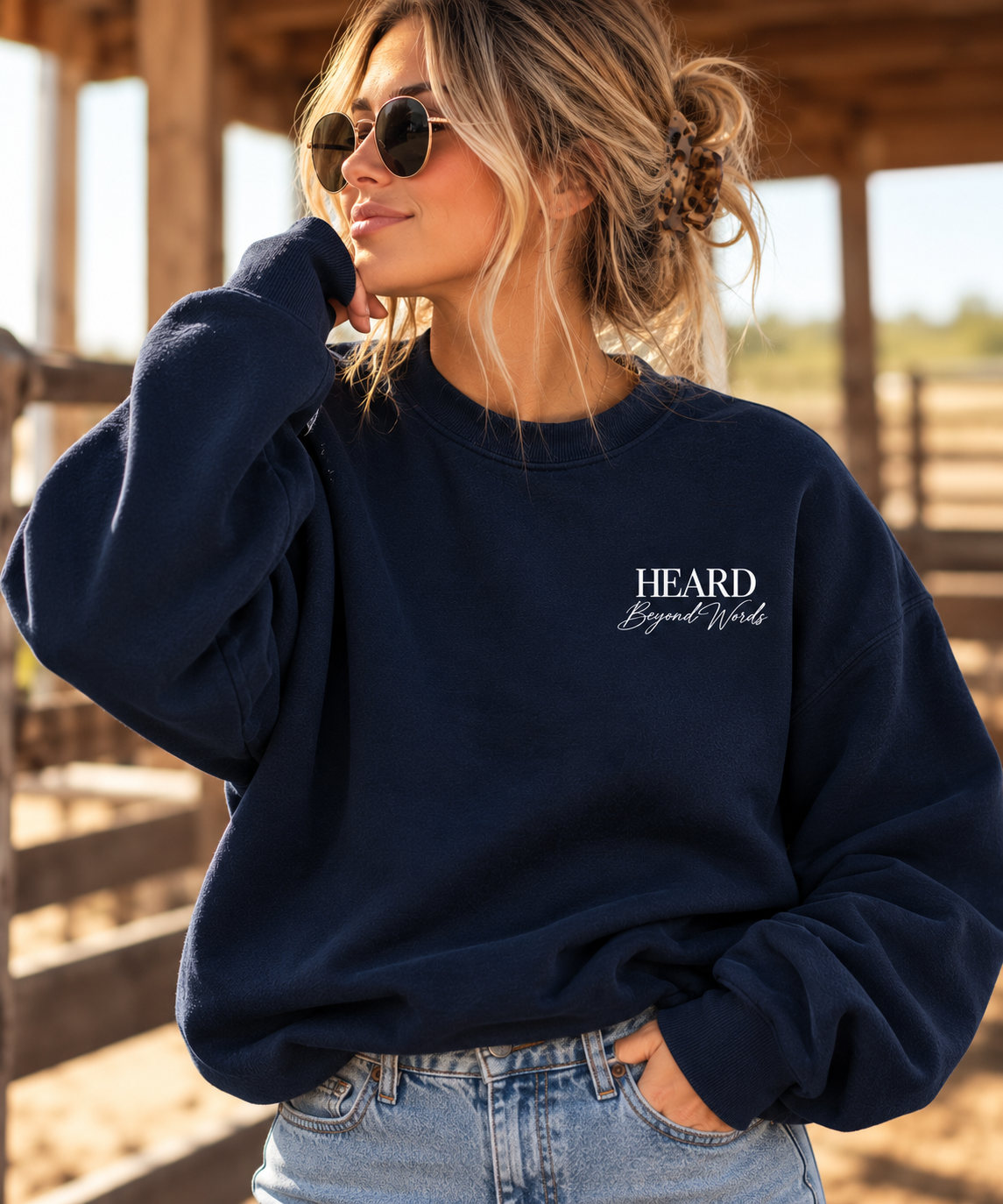 All Minds Welcome Graphic Crewneck - Navy Blue