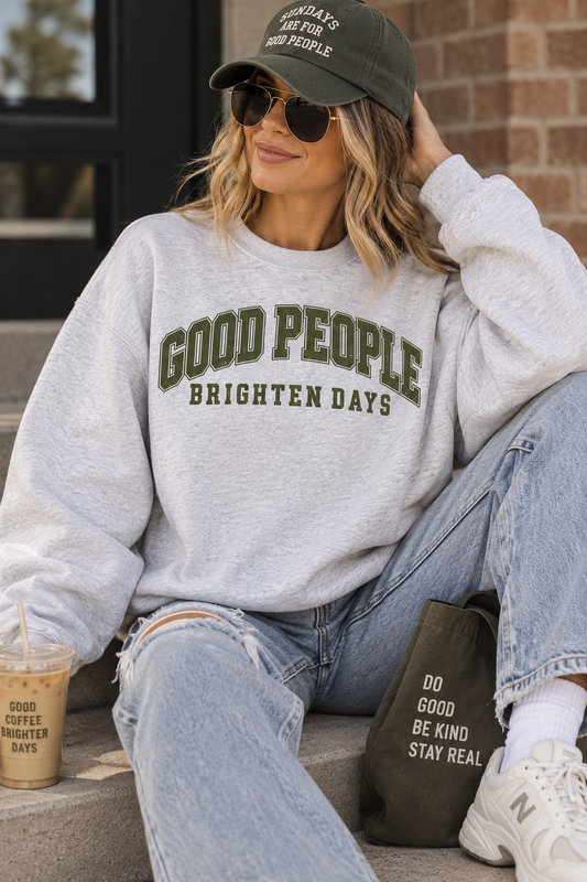 Good People Brighten Days Graphic HBW Crewneck