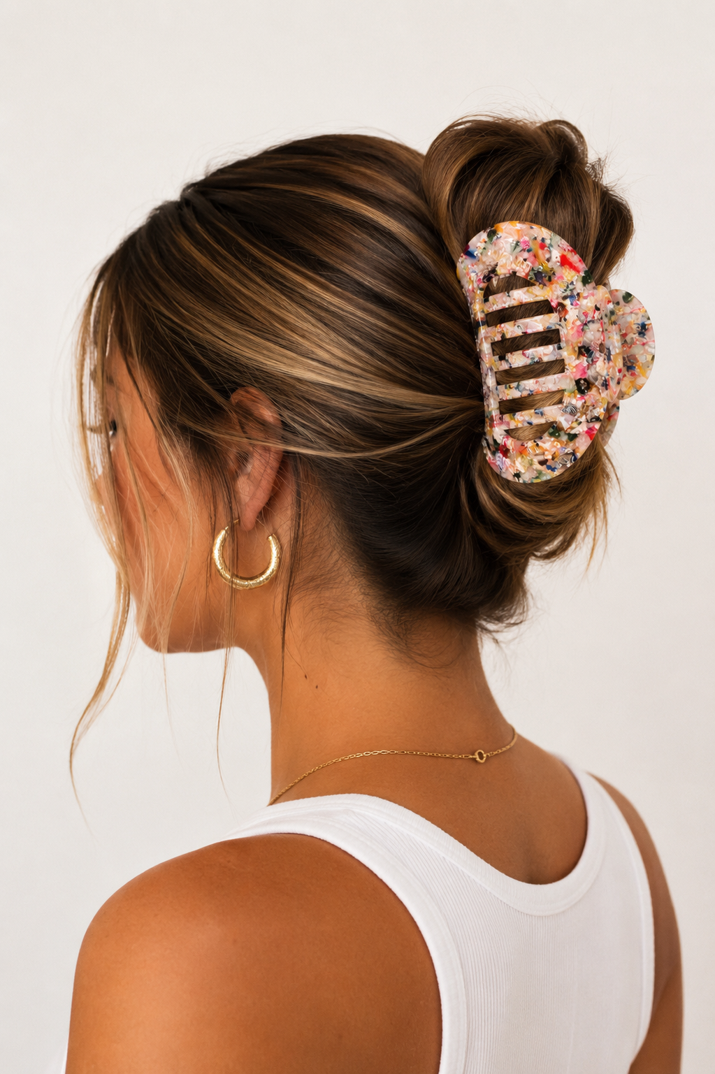 Confetti Heart XXL Flat Hair Claw Clip