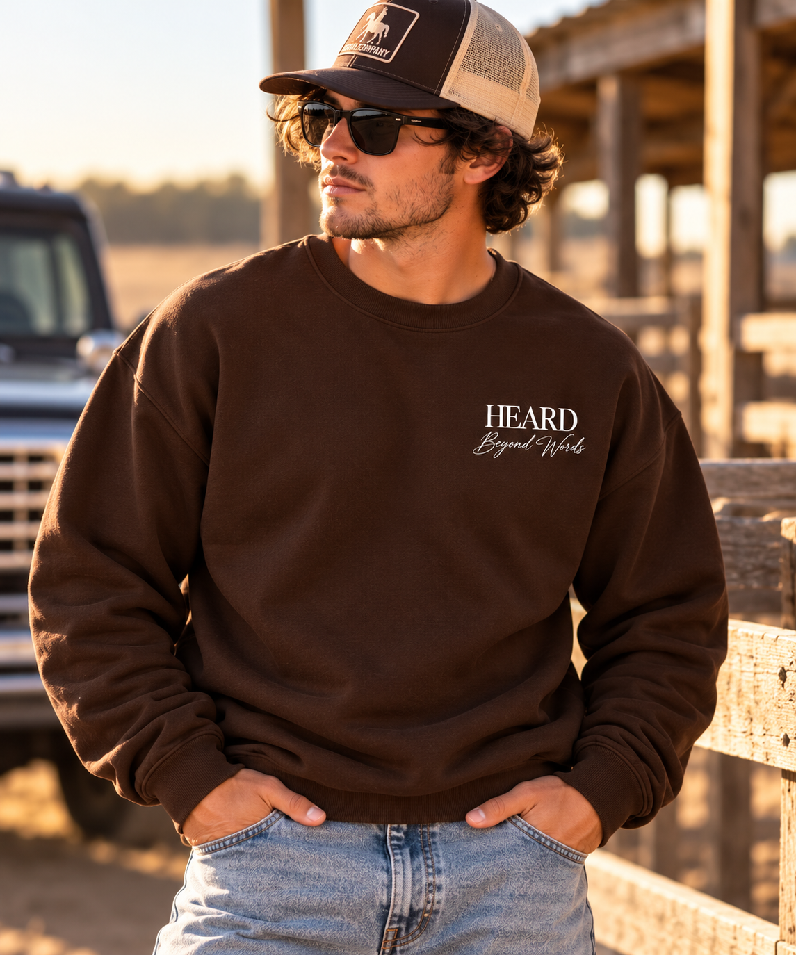 All Minds Welcome Graphic Crewneck - Chocolate Brown